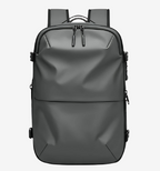 Astrava SE sleek black backpack with vacuum compression system and water-resistant design